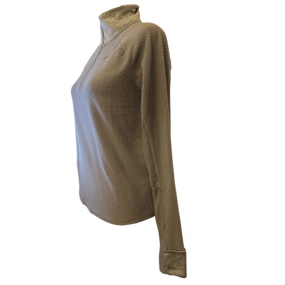 Nike Therma-Fit Quarter-Zip Pullover, Light Gray, Size Small, Women's - Picture 3 of 8